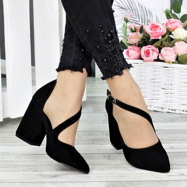 Туфли черные замшевые женские