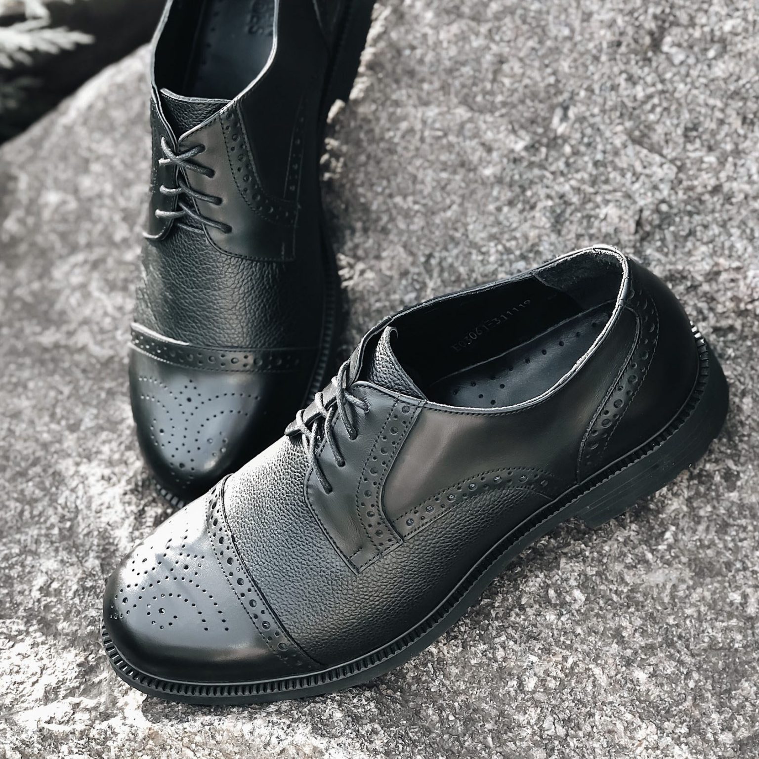 Туфли броги черные мужские 11Shoes — магазин обуви Кablu Сheсk